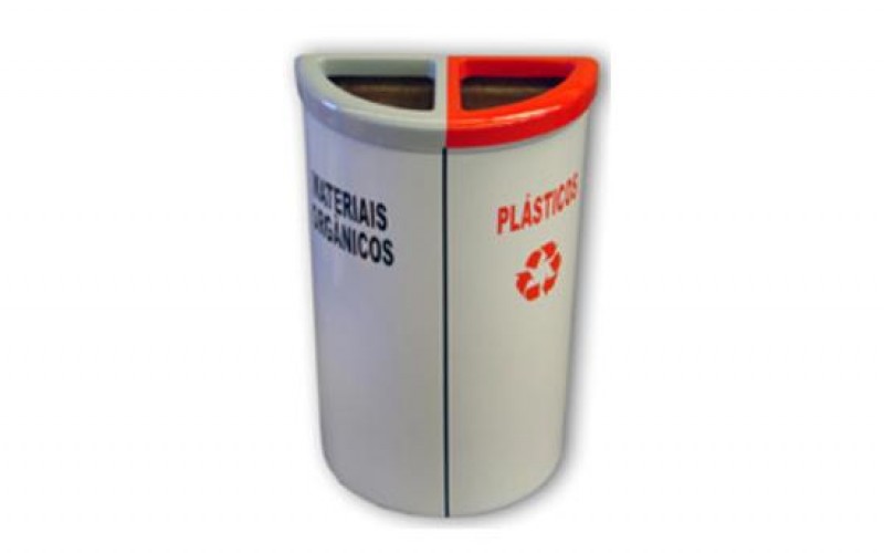Detalhes do produto LIXEIRA TUBO ½ LUA COM TAMPA DIVISÃO